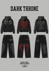 Jogger Oversize Acid Wash Dark Throne - black