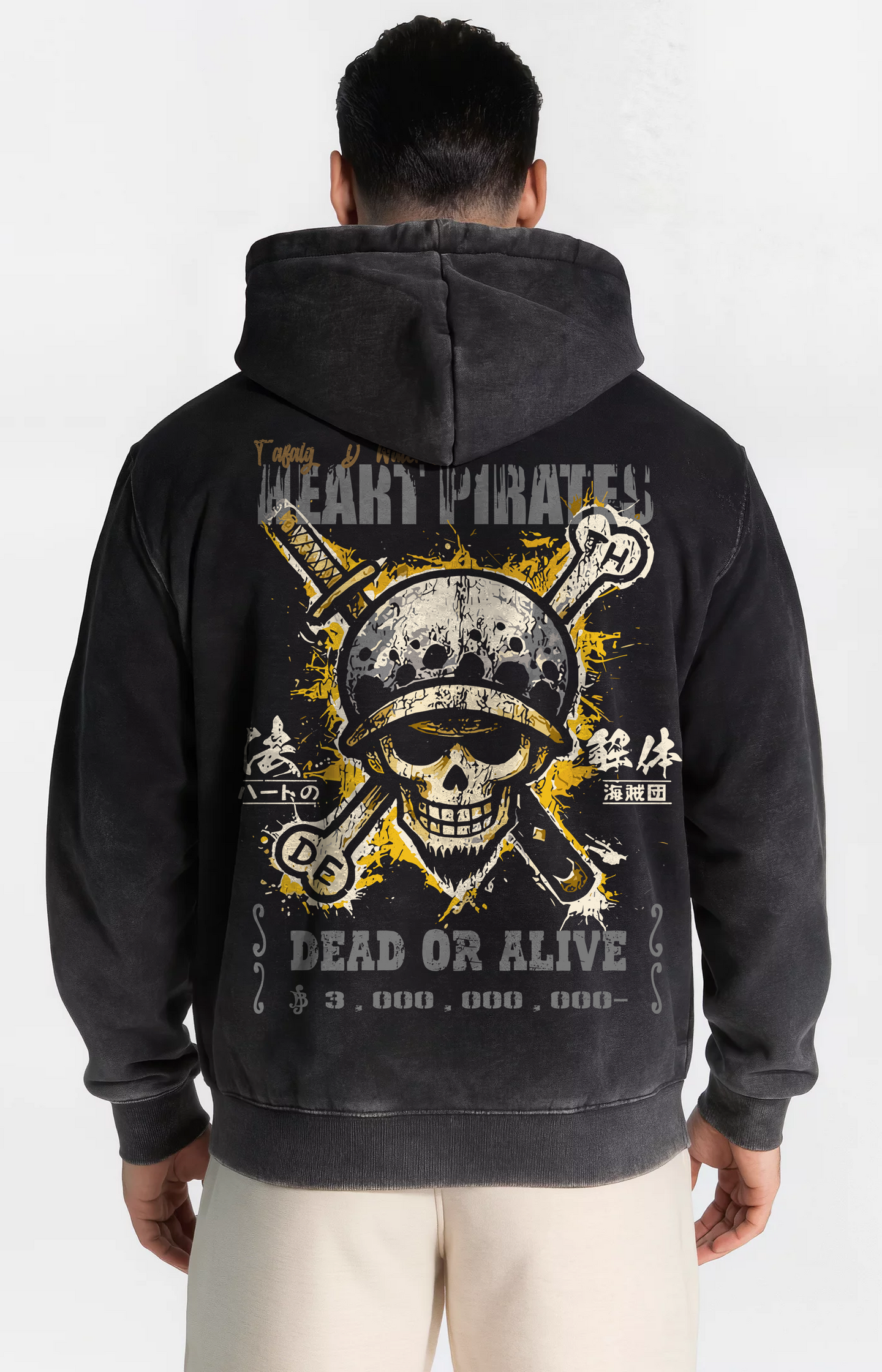 Polerón canguro Acid Wash Black Trafalgar Law – Edición Especial