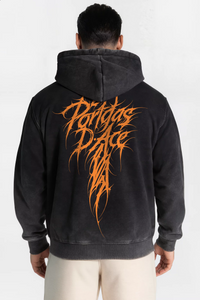 Polerón canguro acid wash black Ace – Edición especial