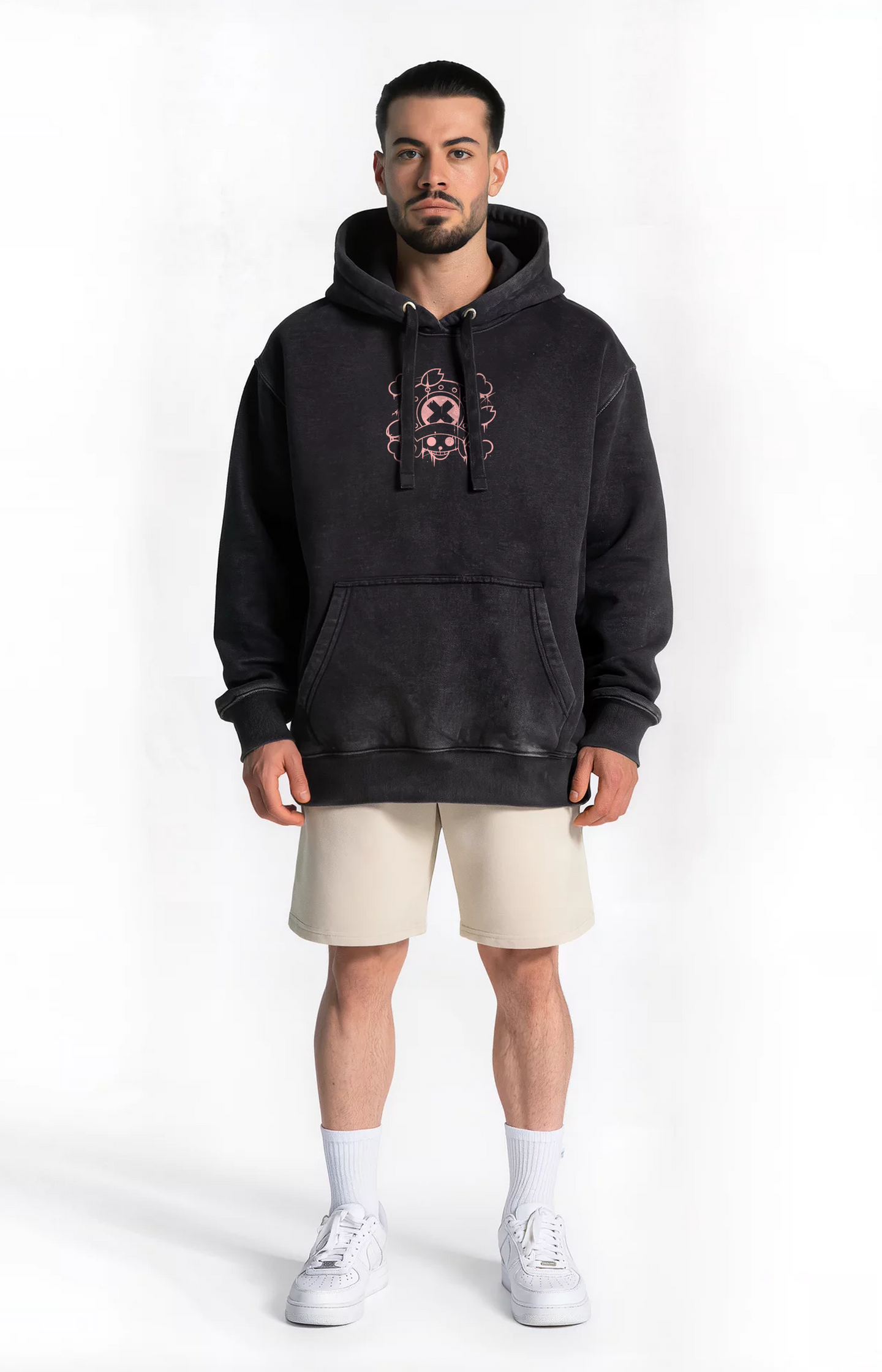 Polerón canguro acid wash black Chopper – edición especial