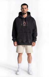 Polerón canguro acid wash black Chopper – edición especial