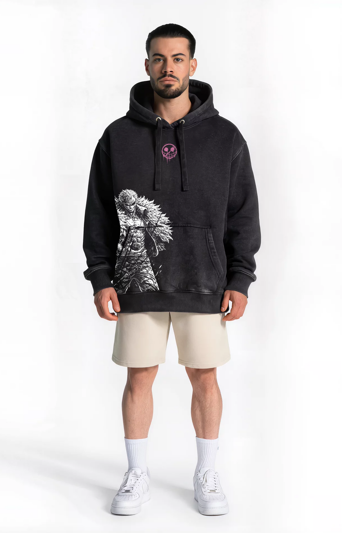 Polerón Acid Wash Negro Doflamingo – Edición Especial