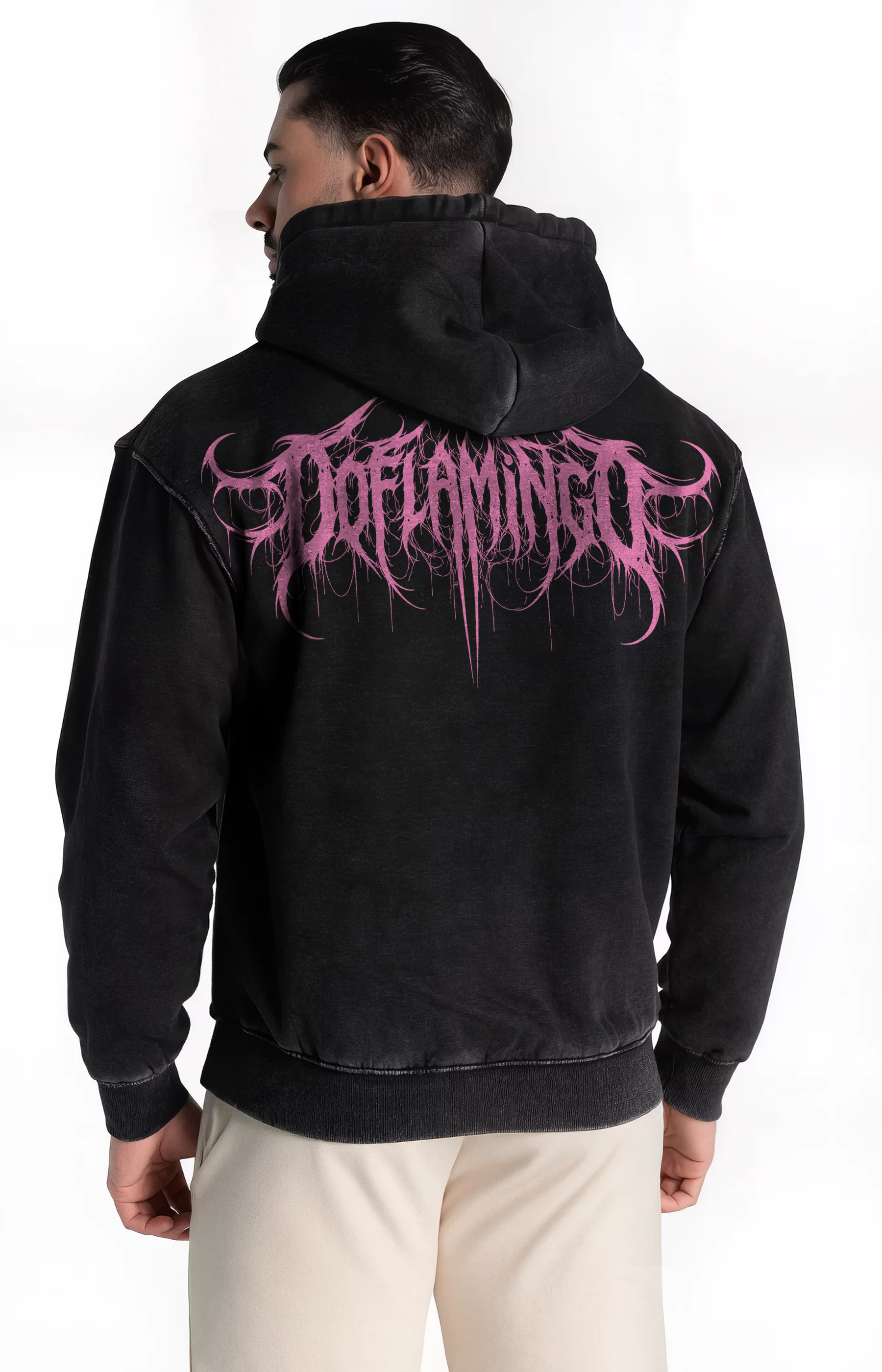 Polerón Acid Wash Negro Doflamingo – Edición Especial