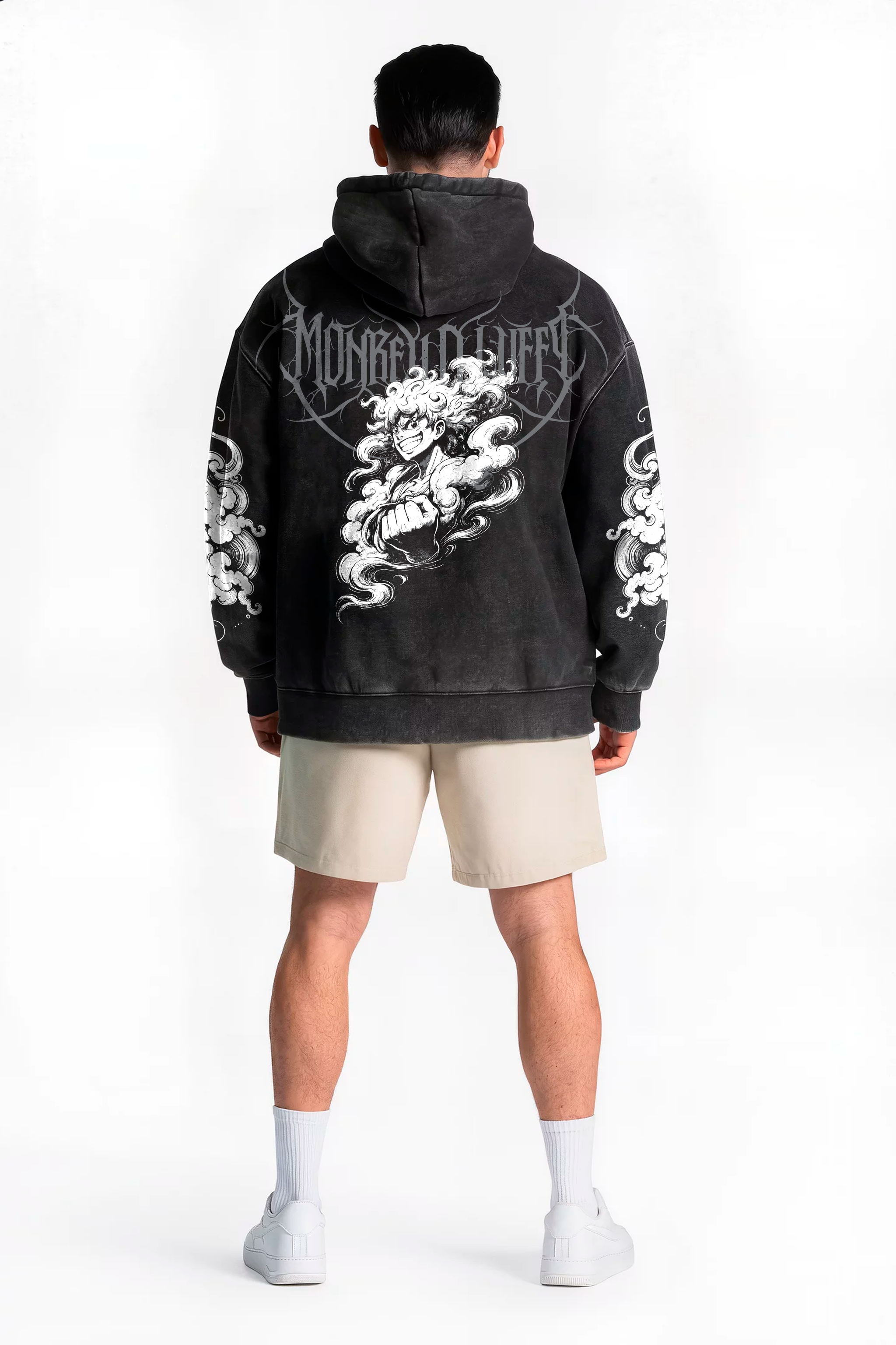 Polerón Acid Wash Negro Luffy Gear 5 – Edición Especial