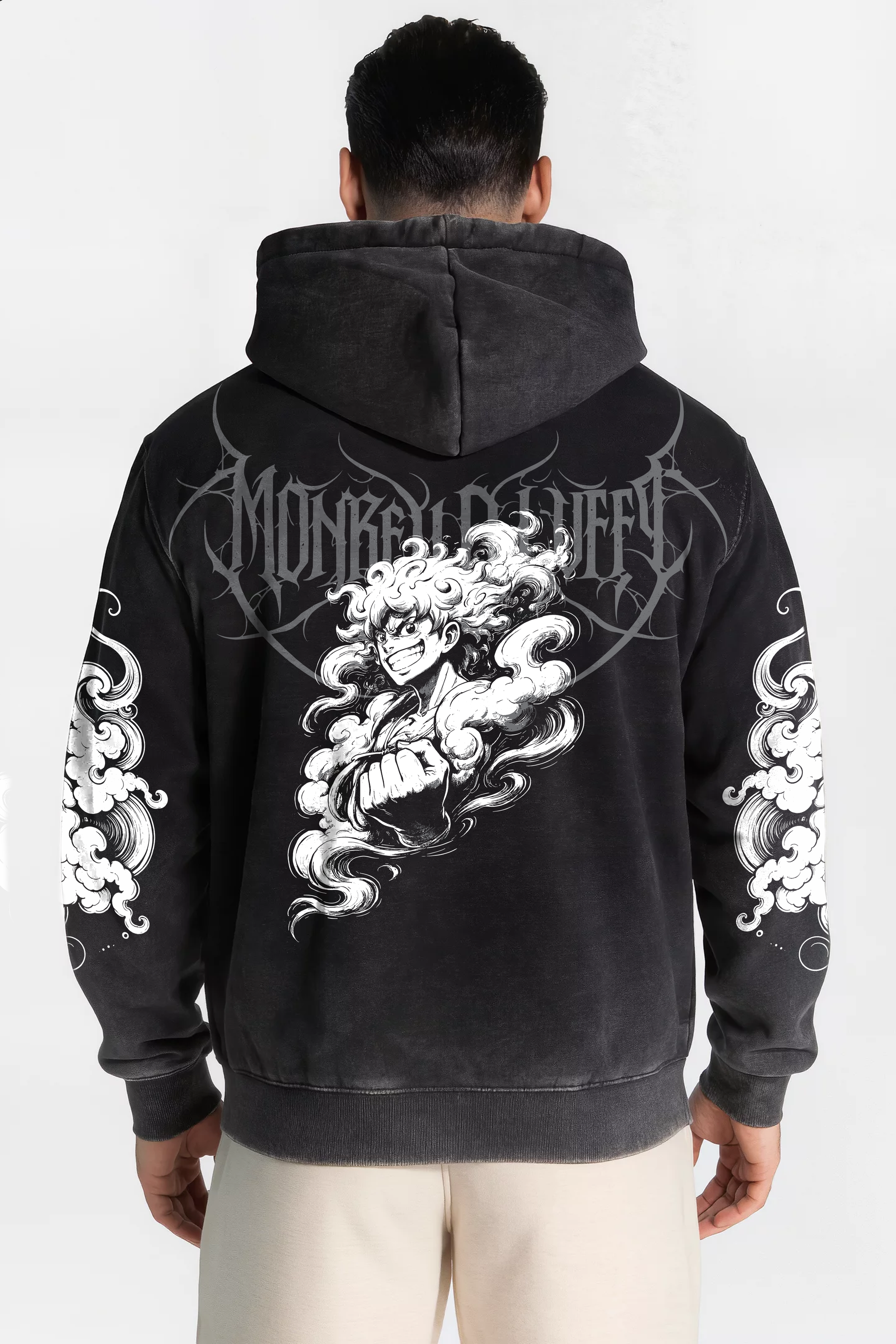 Polerón Acid Wash Negro Luffy Gear 5 – Edición Especial