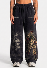 Pantalón Oversize Acid Wash Black Cammy White Mujer | Street Fighter