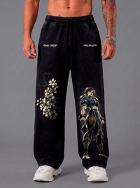 Pantalón Oversize Acid Wash Black Chun-Li | Street Fighter