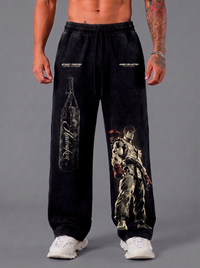 Pantalón Oversize Acid Wash Black Ryu | Street Fighter