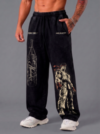 Pantalón Oversize Acid Wash Black Ryu | Street Fighter