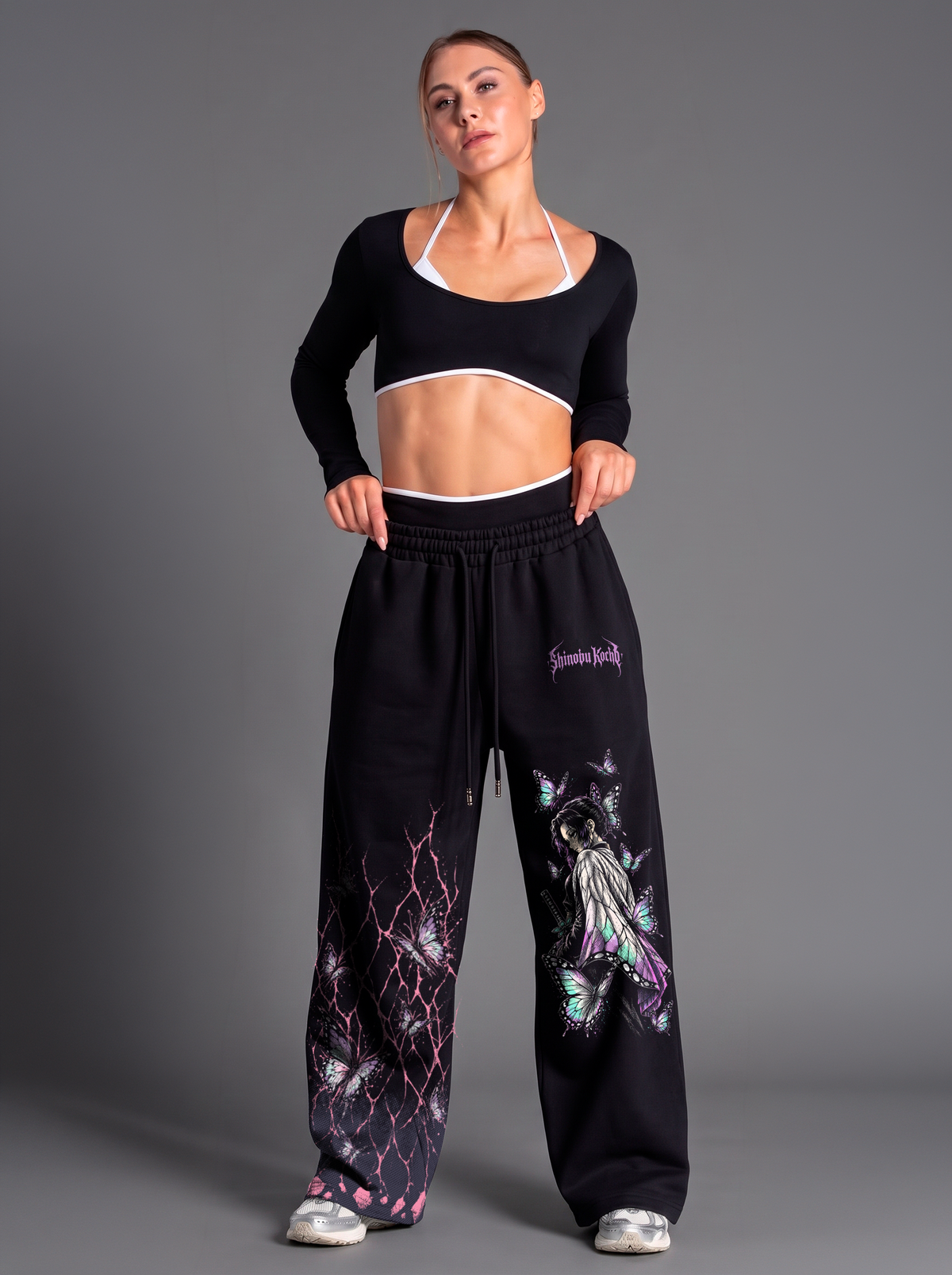 Pantalón Oversize Shinobu Kochō Black | Demon Slayer