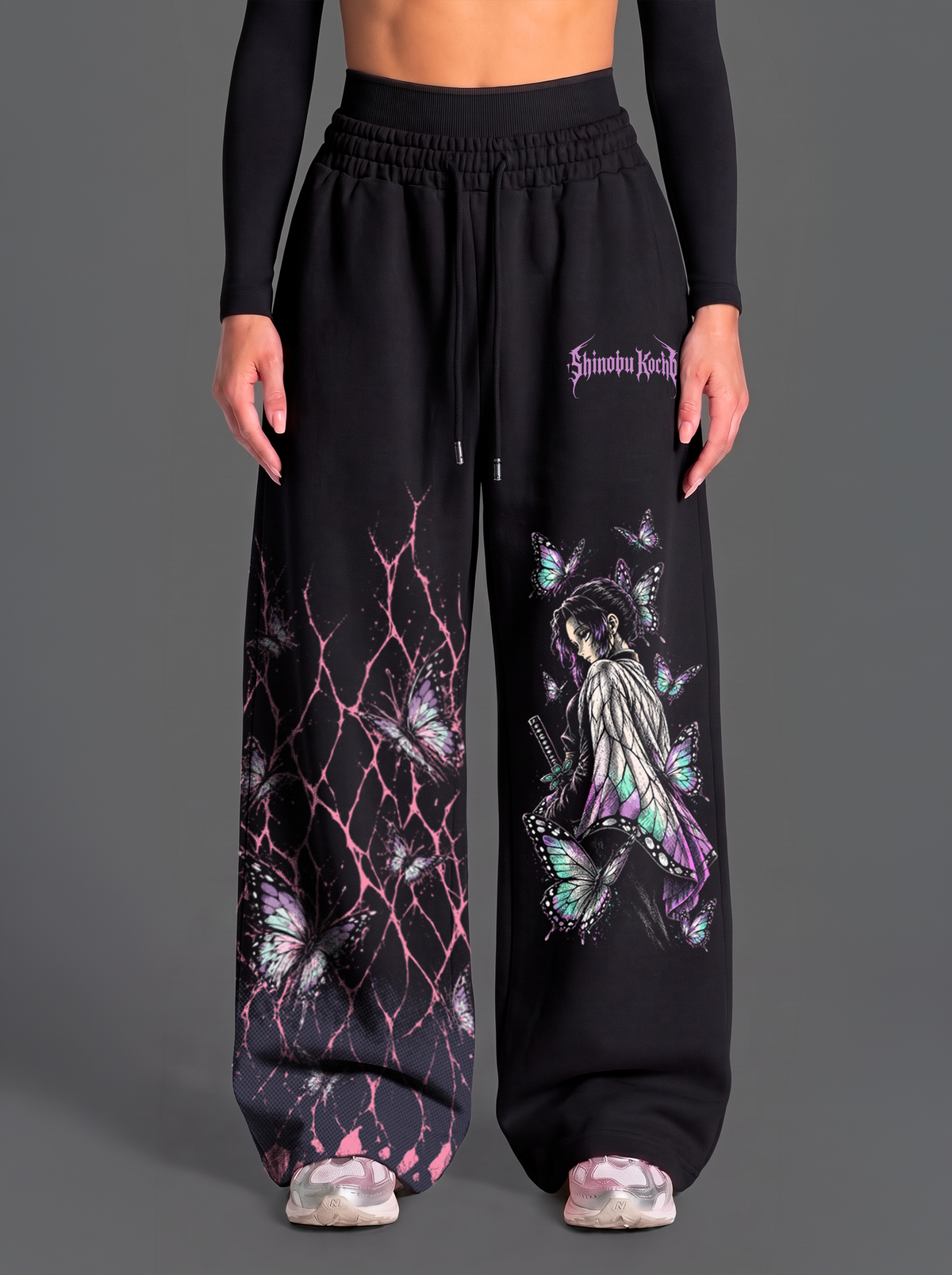 Pantalón Oversize Shinobu Kochō Black | Demon Slayer