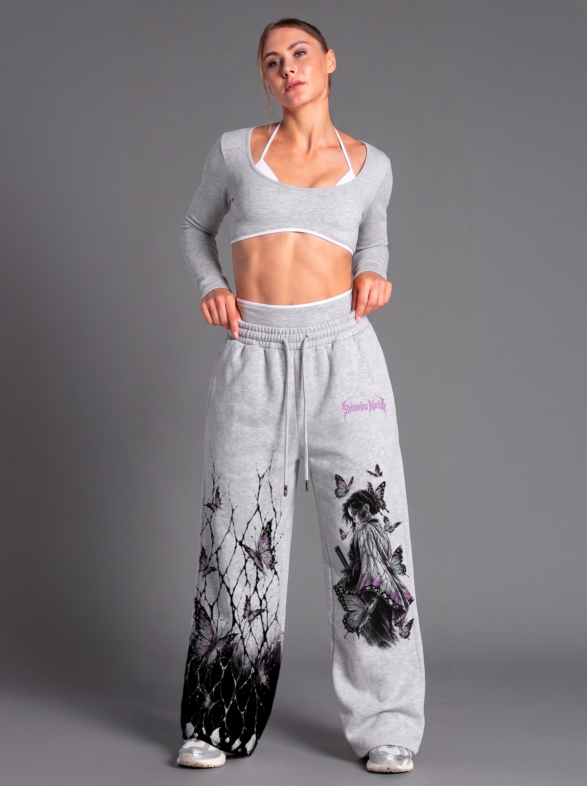 Pantalón Oversize Shinobu Kochō Gray | Demon Slayer