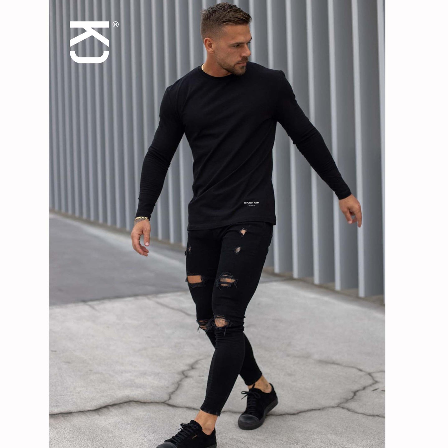 Poleras essential KussiMen  Manga Larga Black