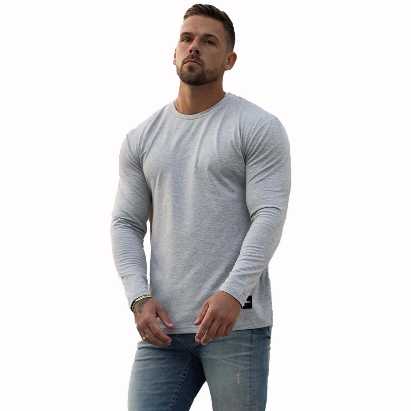 Poleras essential KussiMen  Manga Larga Grey