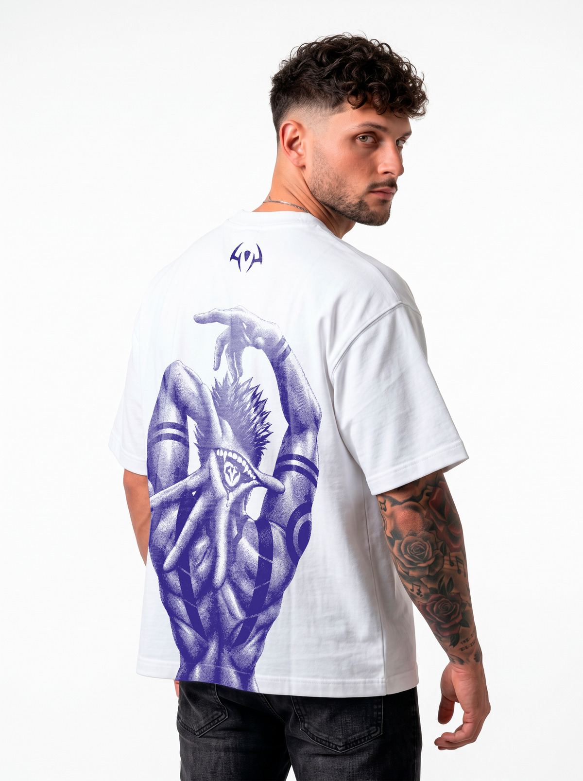 Polera Heavy weight Oversize Boxy Sukuna White | Jujutsu Kaisen