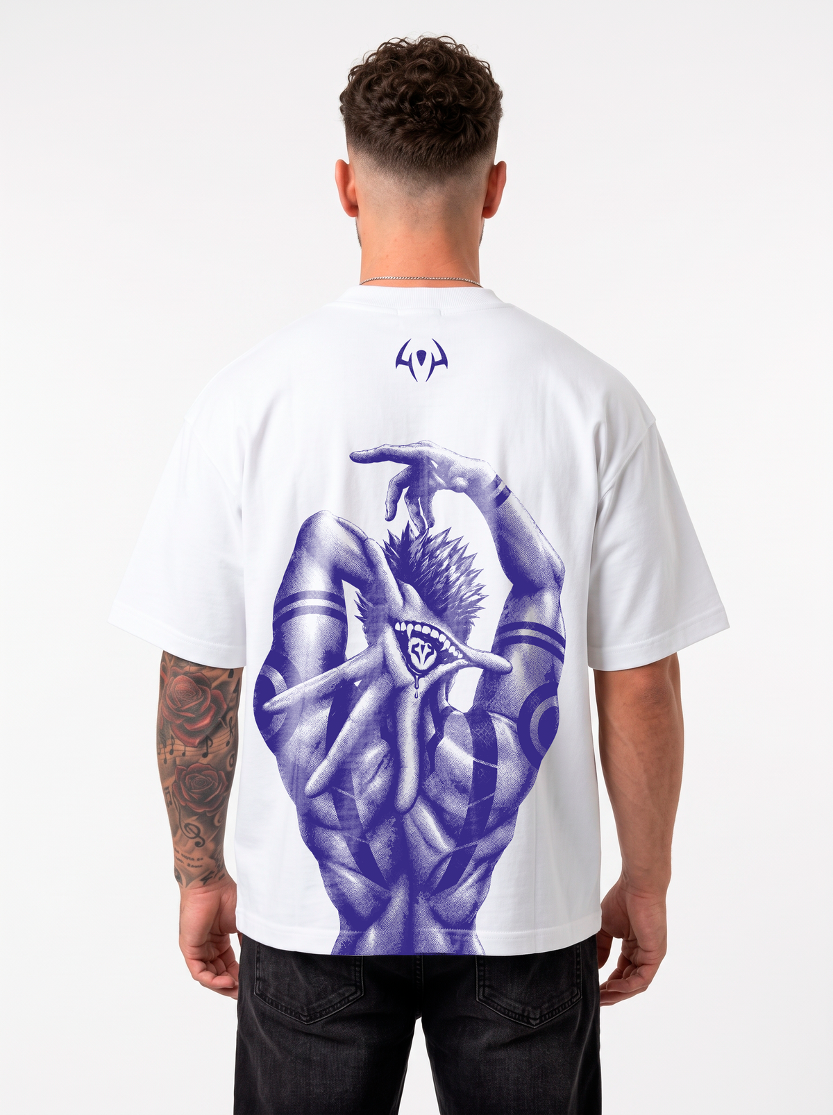 Polera Heavy weight Oversize Boxy Sukuna White | Jujutsu Kaisen