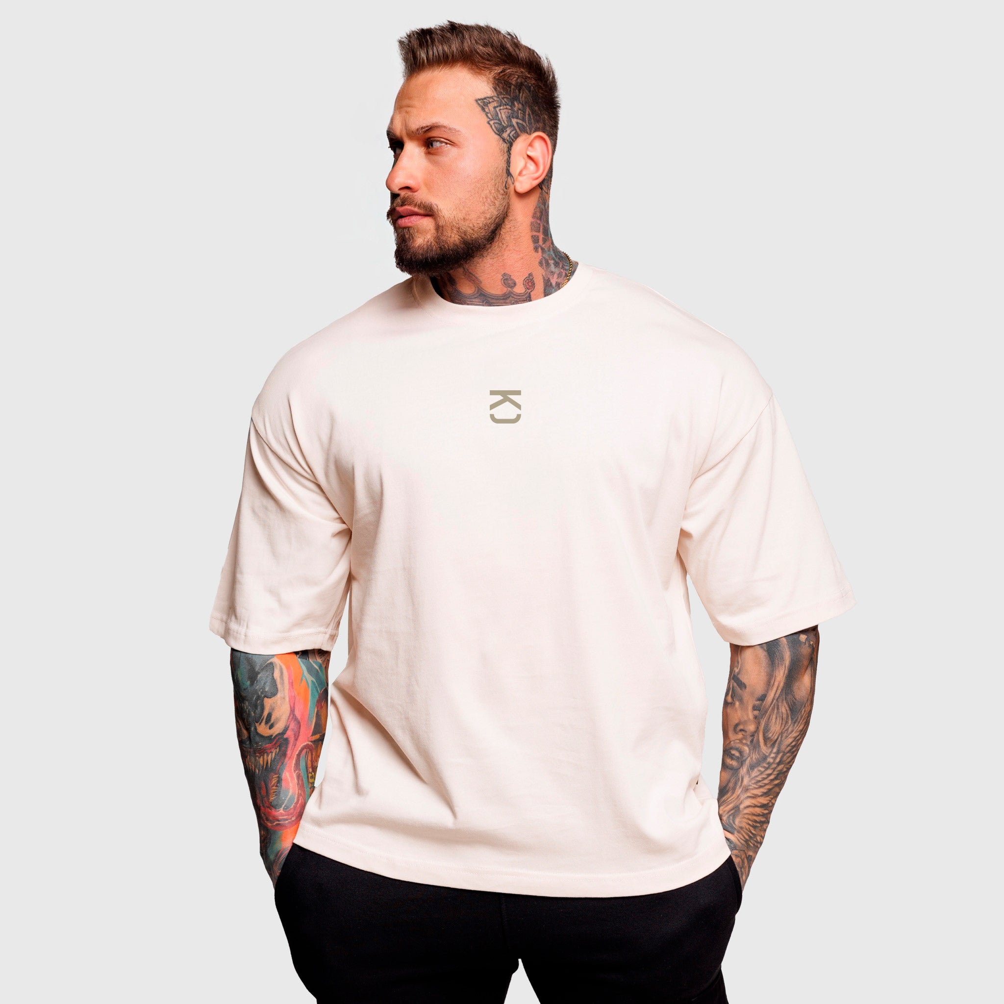 Polera Premium Oversize Gym Rat - Sand