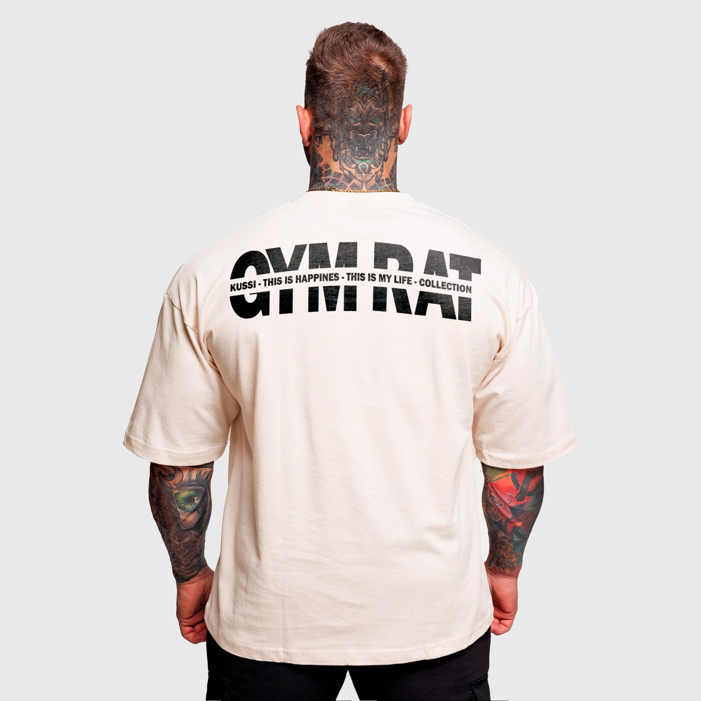 Polera Premium Oversize Gym Rat - Sand