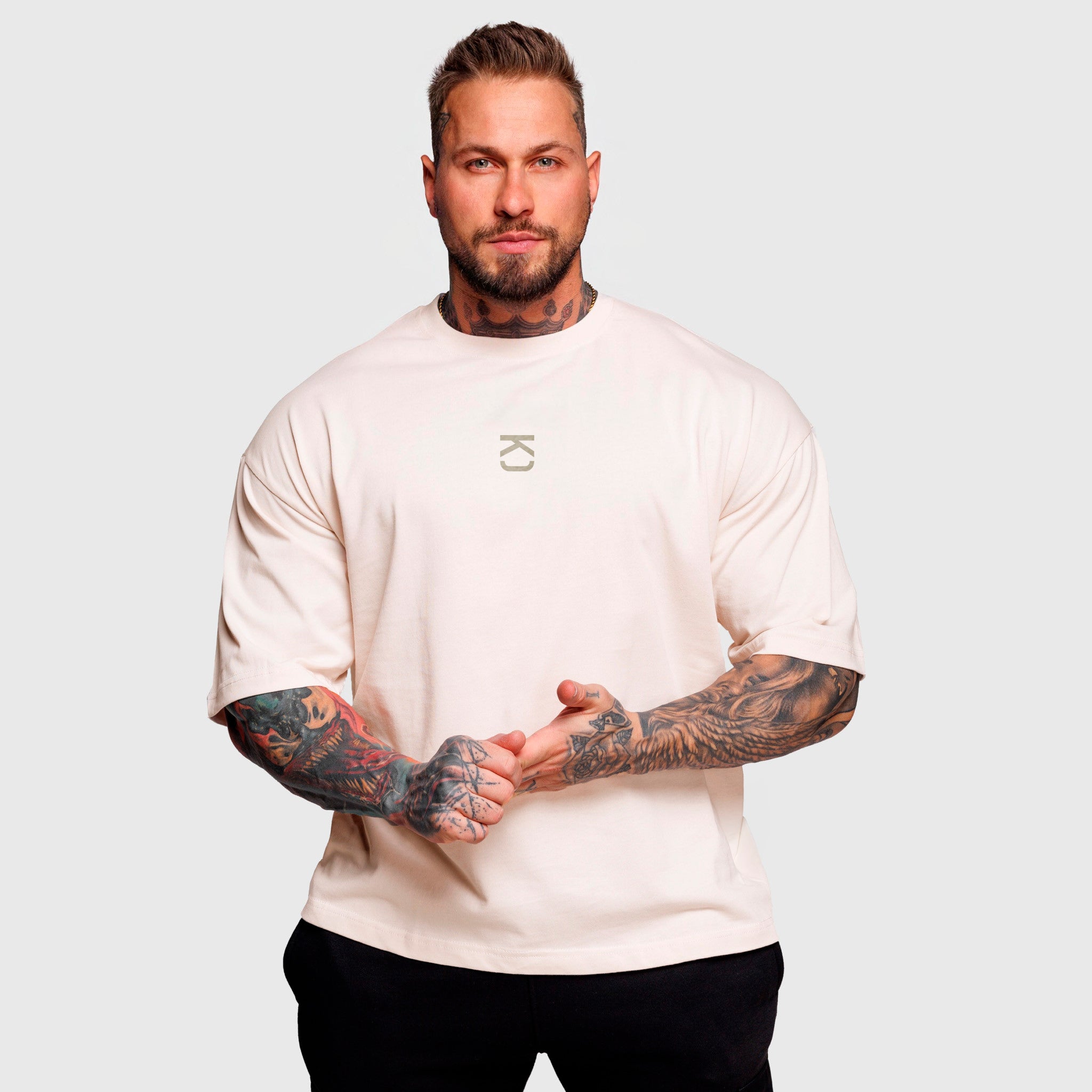 Polera Premium Oversize Gym Rat - Sand