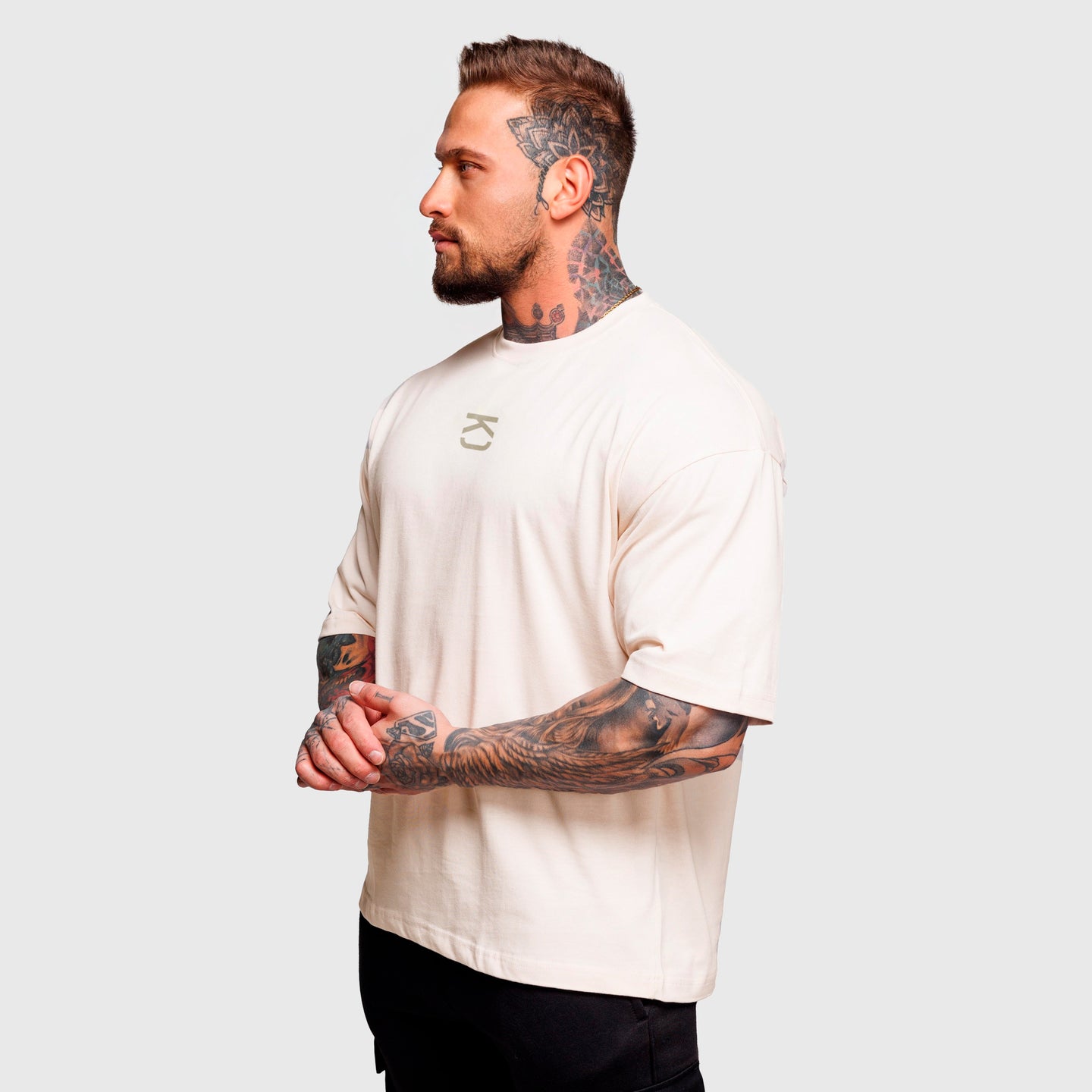Polera Premium Oversize Gym Rat - Sand