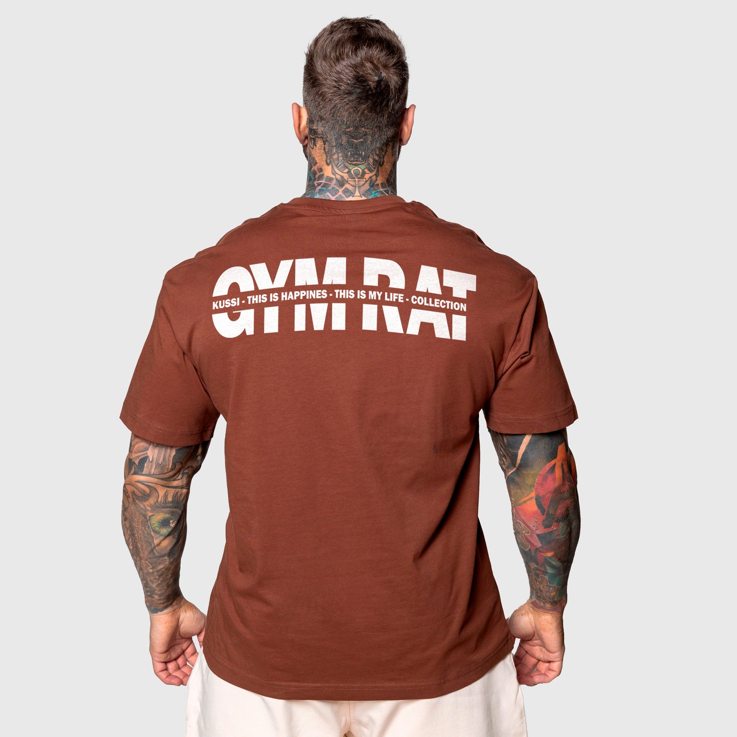 Polera Premium Oversize Gym Rat - Chocolate