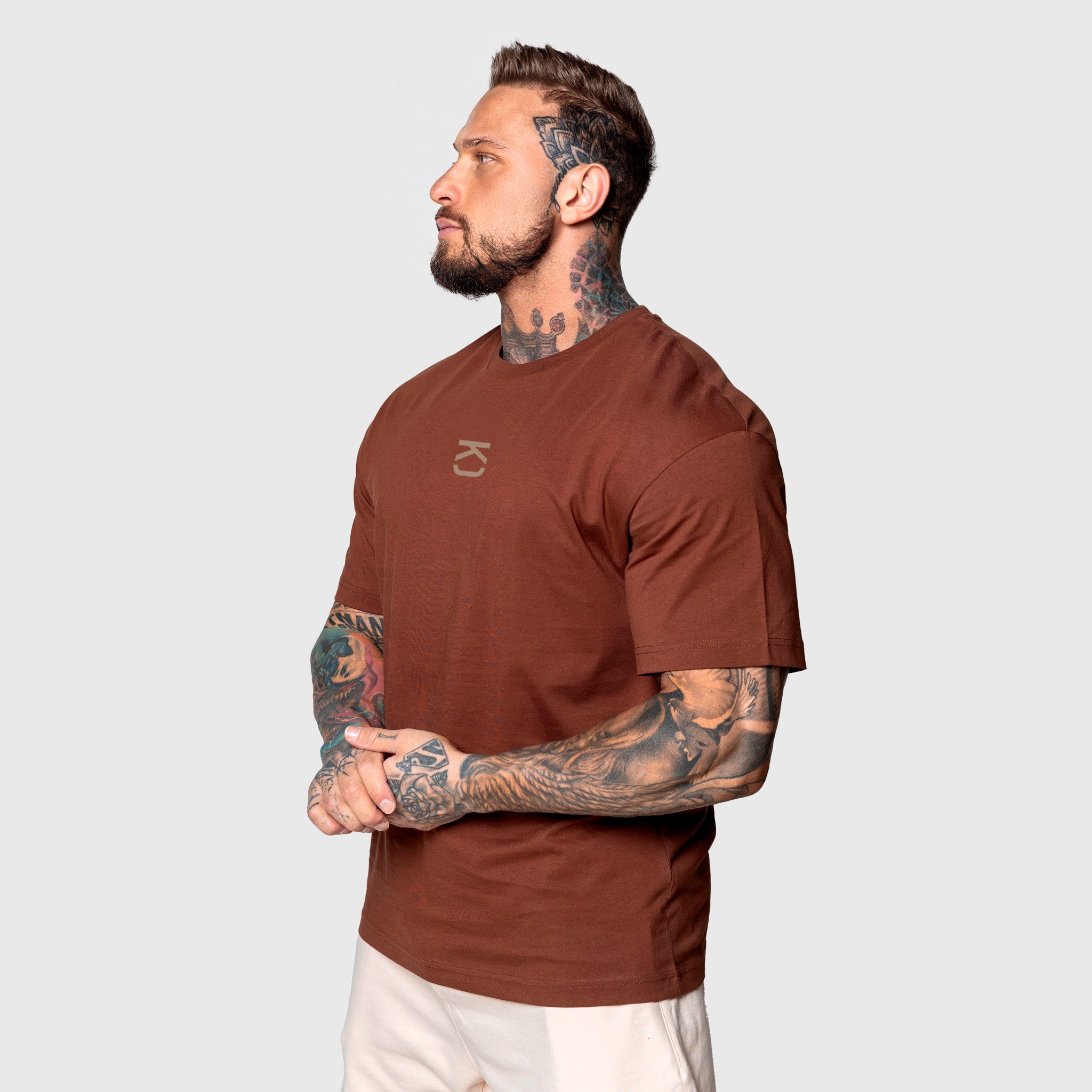 Polera Premium Oversize Gym Rat - Chocolate