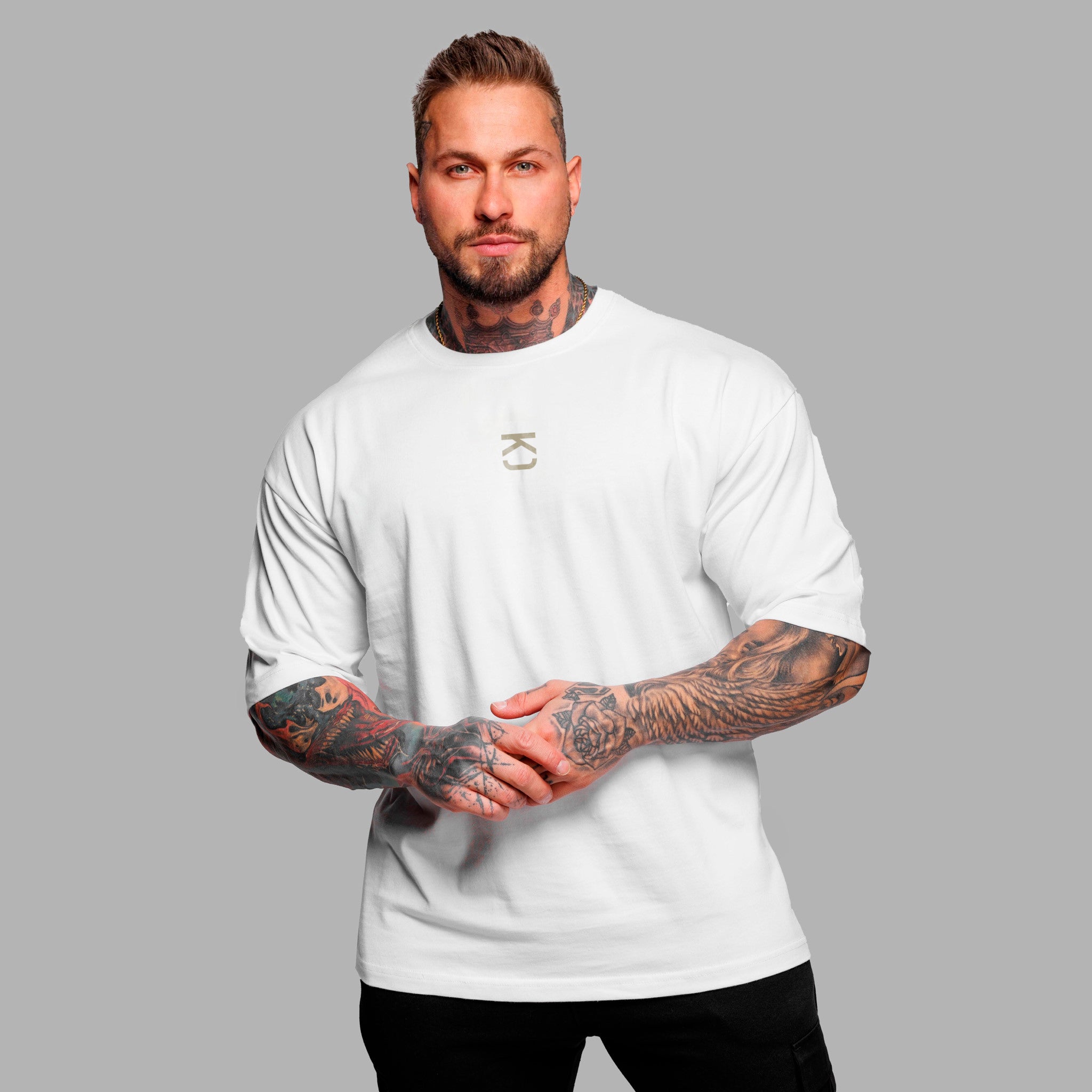 Polera Premium Oversize Gym Rat - White