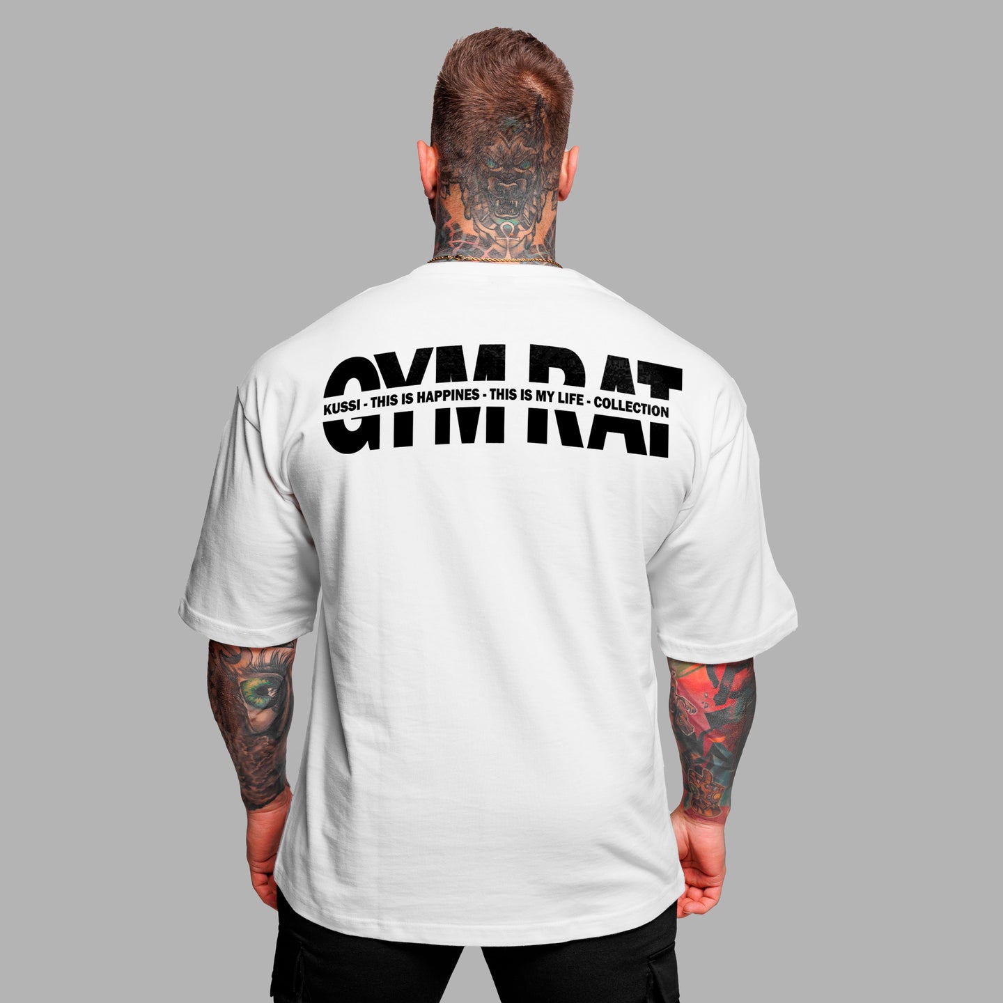 Polera Premium Oversize Gym Rat - White