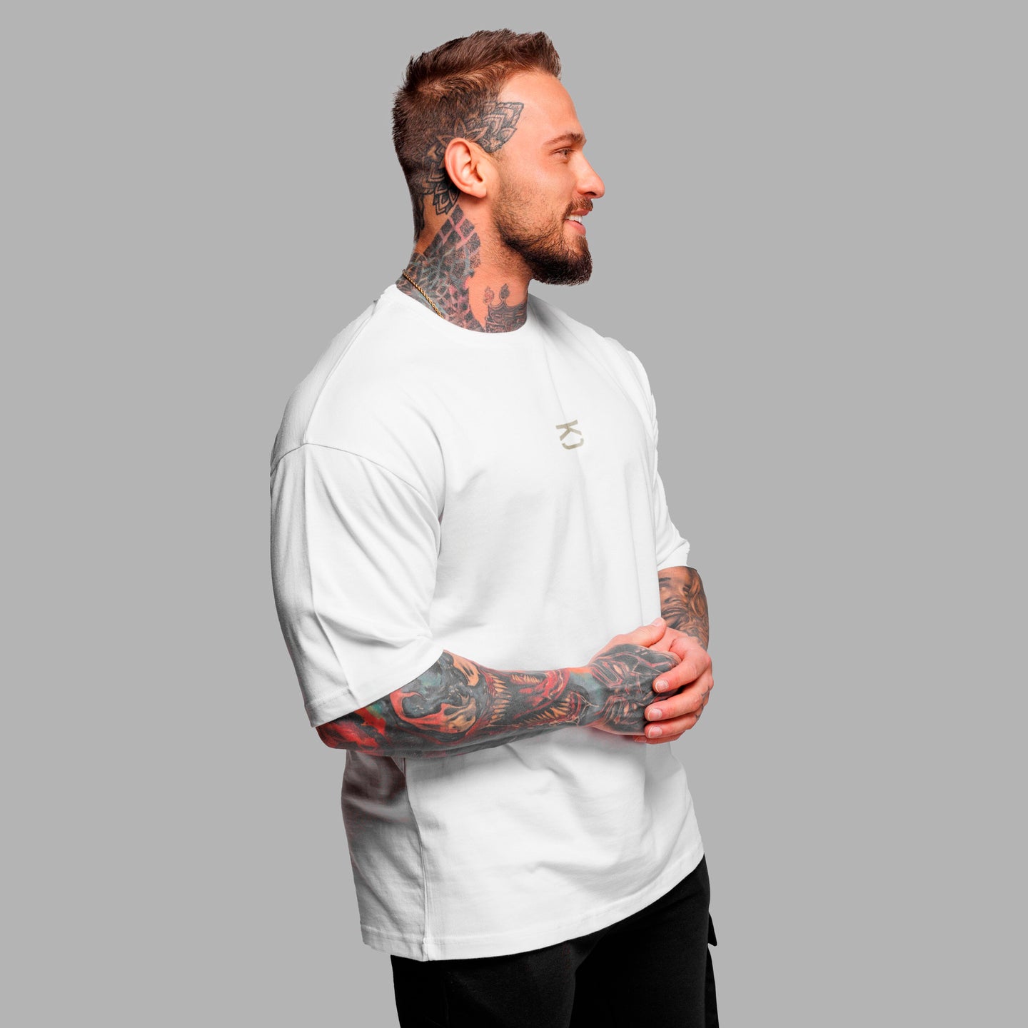 Polera Premium Oversize Gym Rat - White