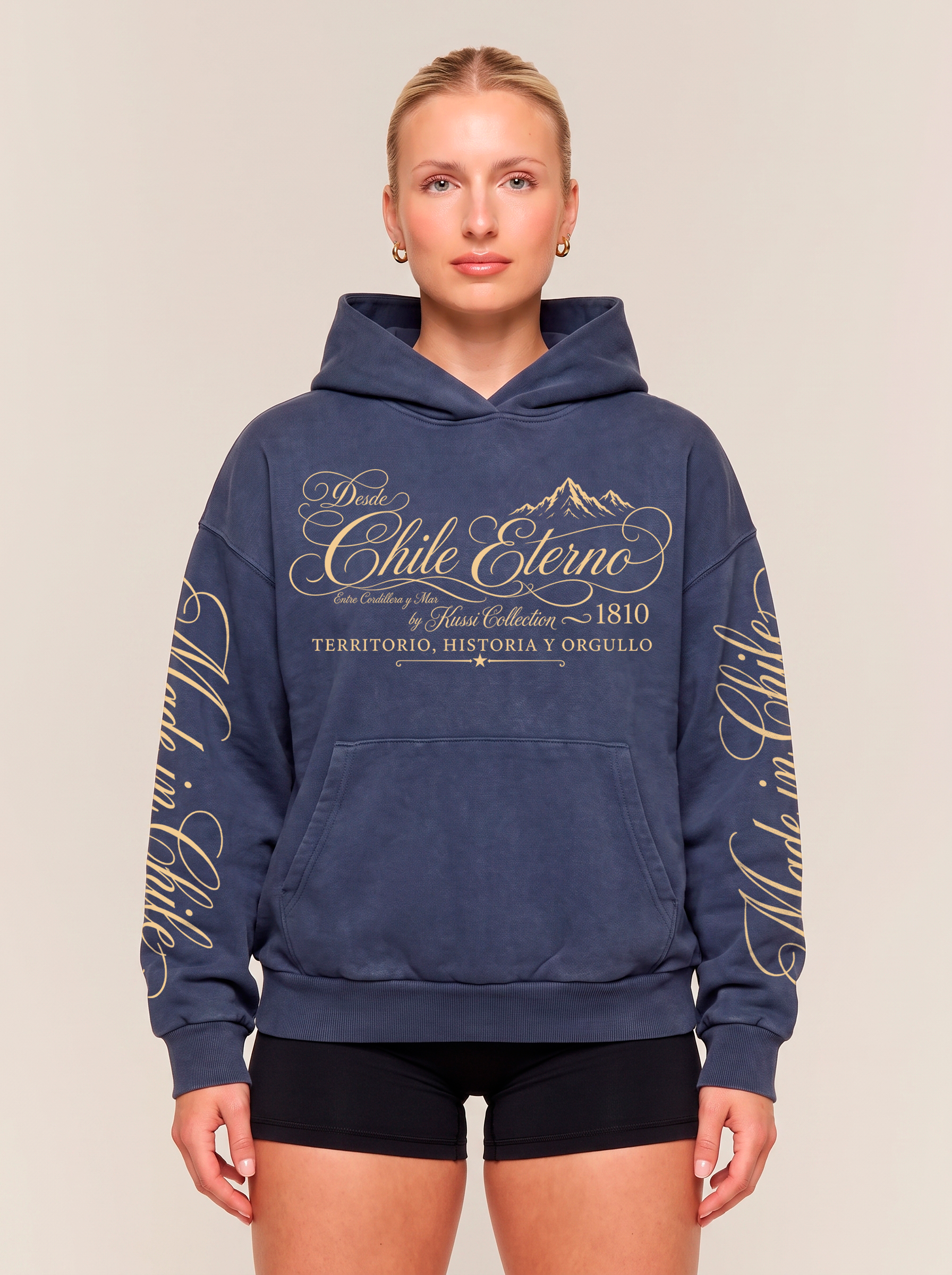 Hoodie boxy oversize made in chile | Navy