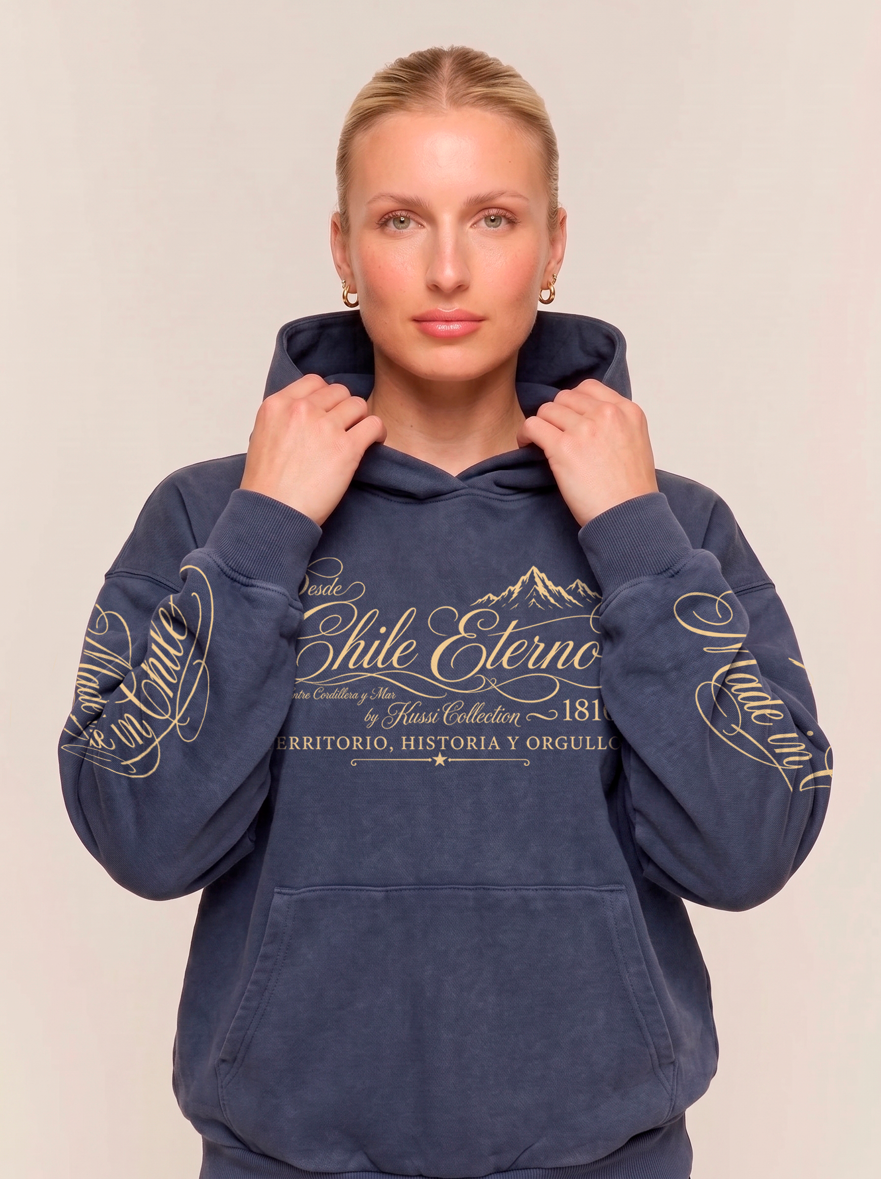 Hoodie boxy oversize made in chile | Navy