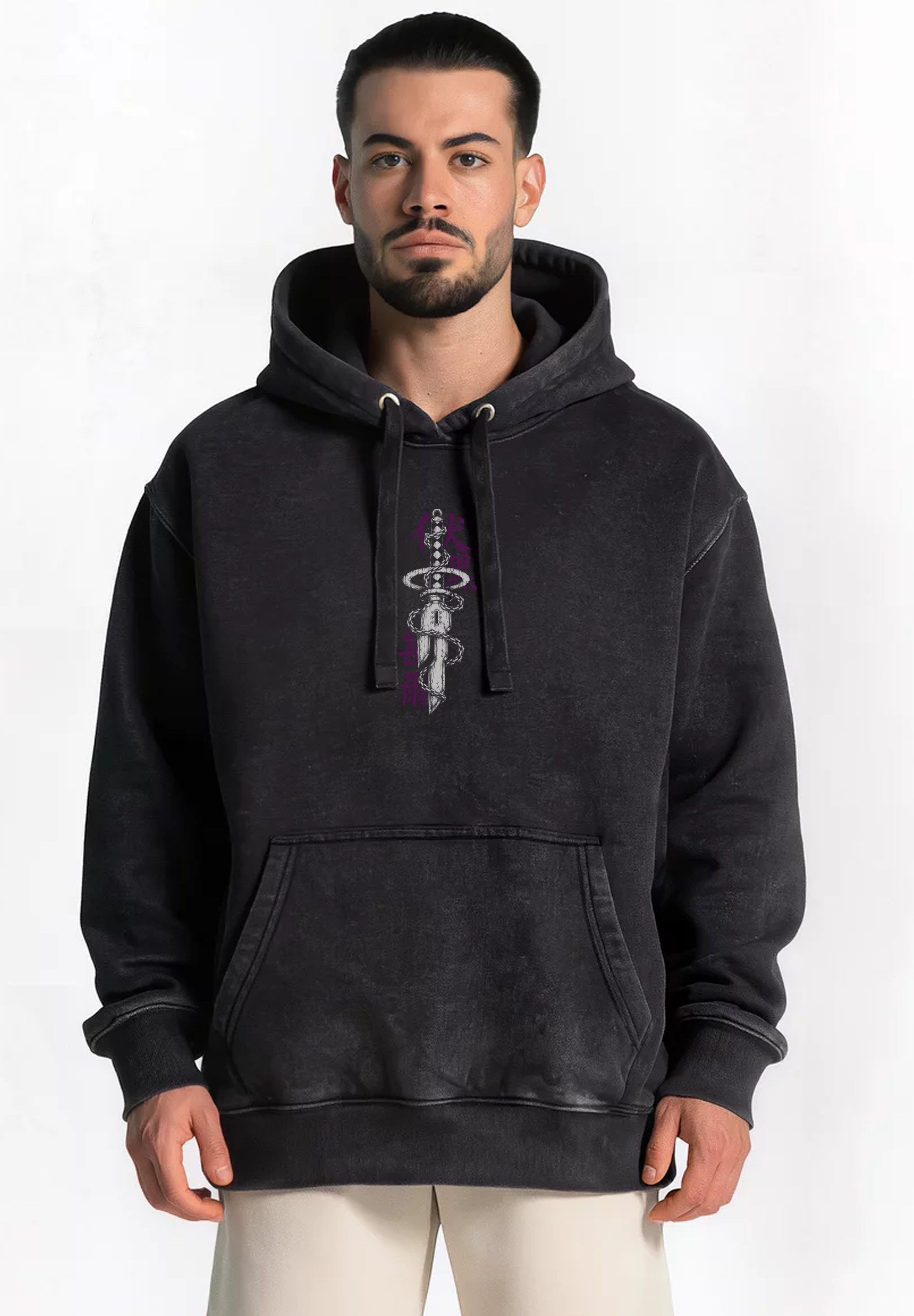 Polerón Acid Wash Toji Fushiguro black / Jujutsu Kaisen
