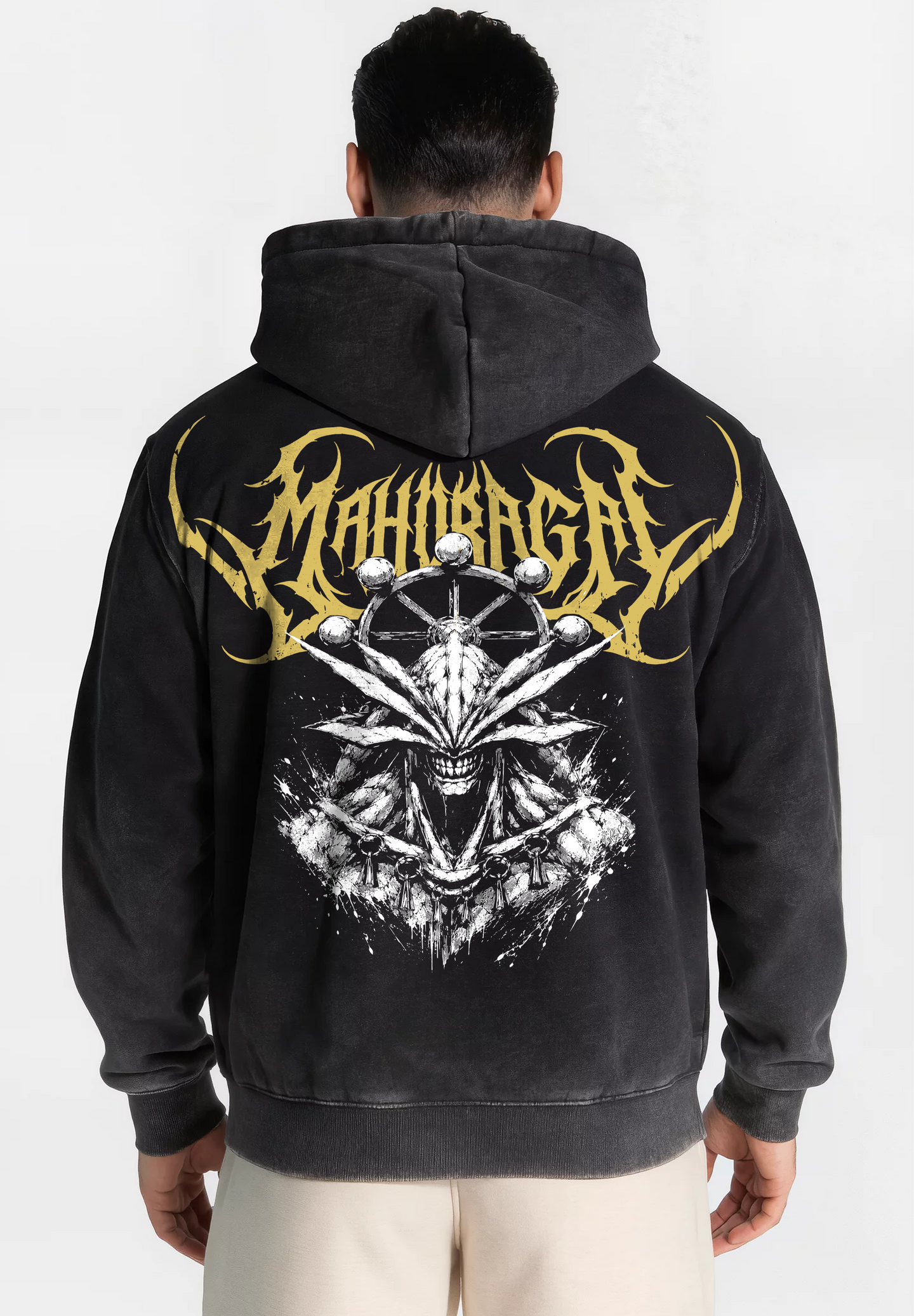 Polerón Acid Wash  Mahoraga black / Jujutsu Kaisen