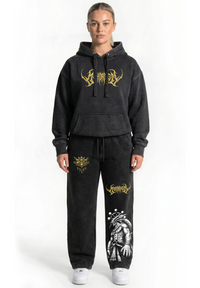Polerón Acid Wash  Mahoraga black / Jujutsu Kaisen