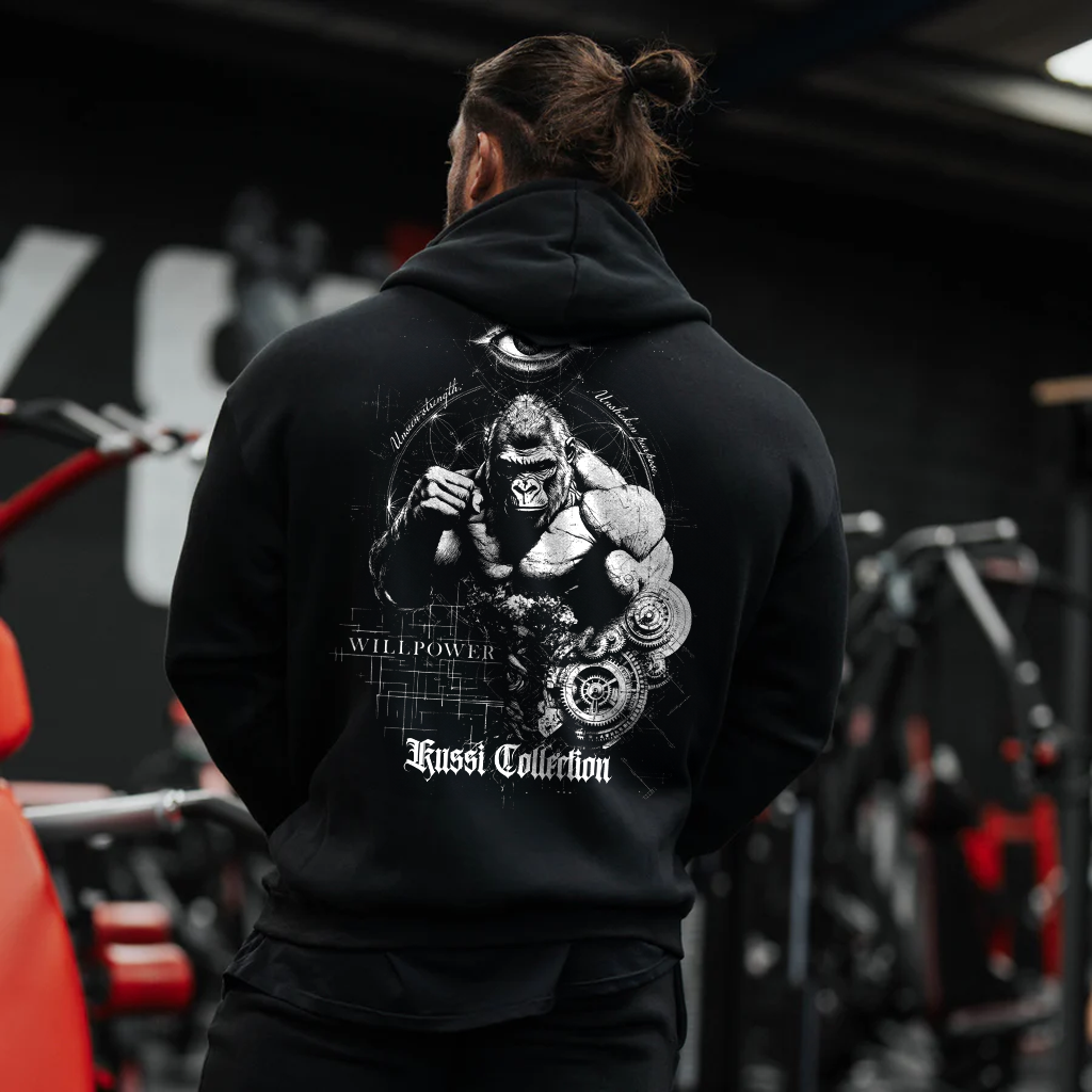 #1 hoodie will power pull  black