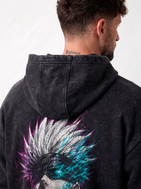 Hoodie oversize Acid Wash Satoru Gojo Black / Jujutsu Kaisen
