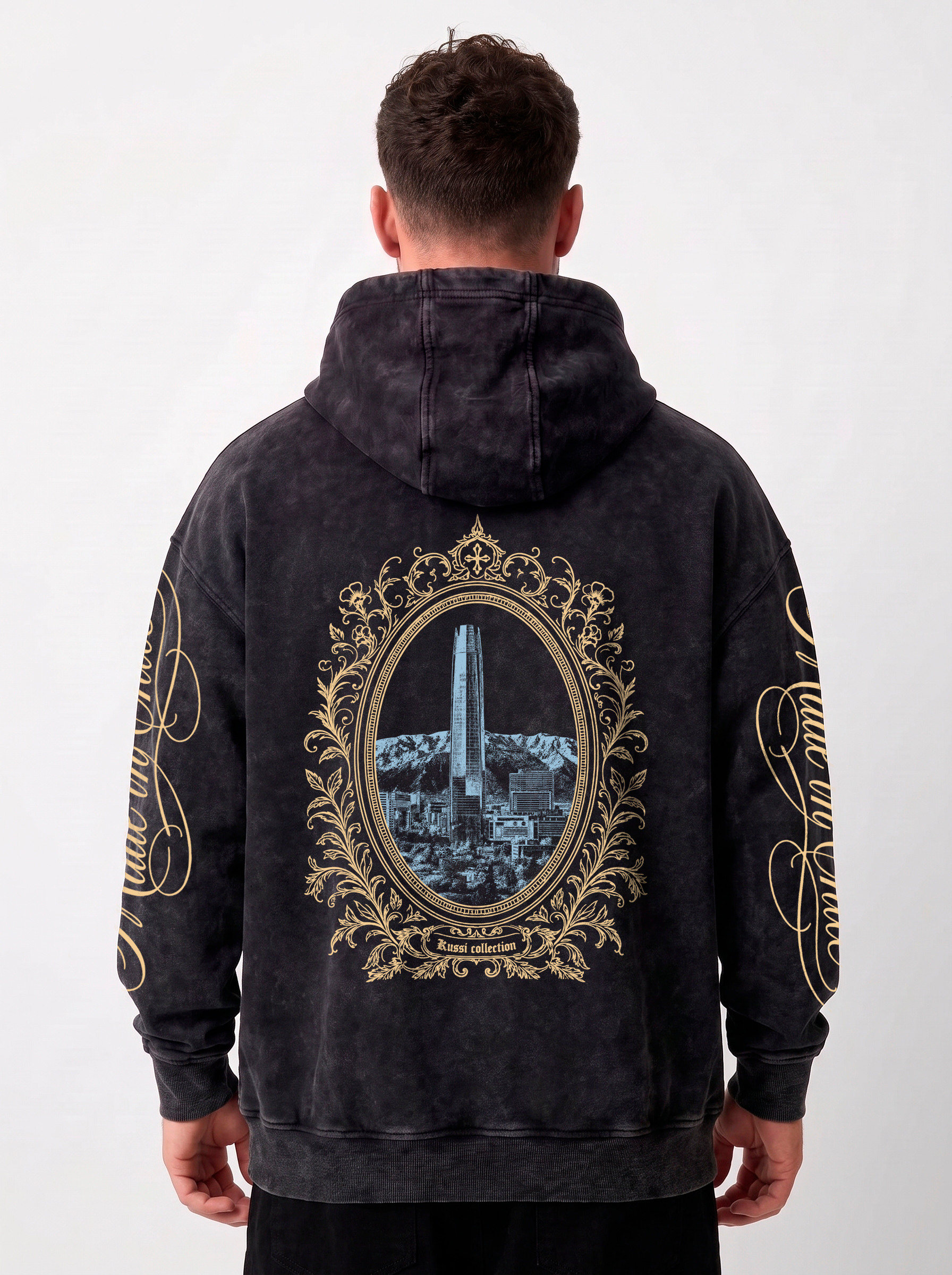Poleron oversize acid wash made in chile | Black