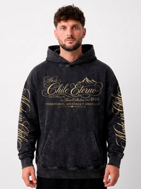 Poleron oversize acid wash made in chile | Black
