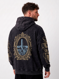 Poleron oversize acid wash made in chile | Black