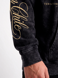 Poleron oversize acid wash made in chile | Black
