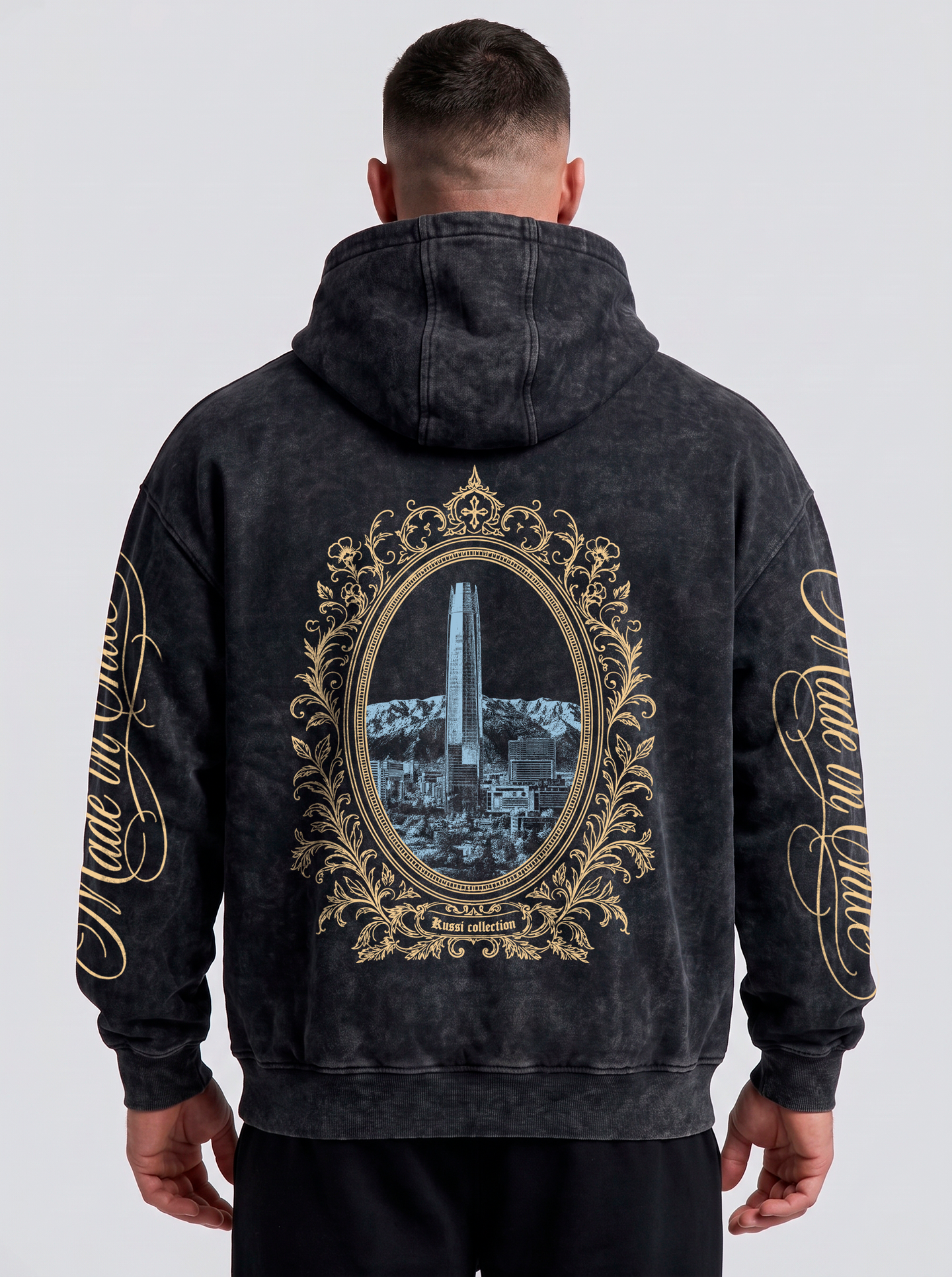 Poleron oversize acid wash made in chile | Black