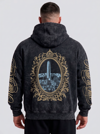 Poleron oversize acid wash made in chile | Black