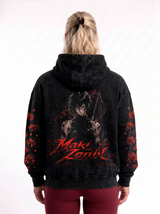 Polerón Oversize Acid Wash Maki Zenin Black- red | Jujutsu Kaisen