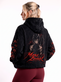 Polerón Oversize Acid Wash Maki Zenin Black- red | Jujutsu Kaisen