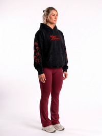Polerón Oversize Acid Wash Maki Zenin Black- red | Jujutsu Kaisen
