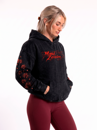 Polerón Oversize Acid Wash Maki Zenin Black- red | Jujutsu Kaisen