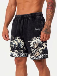 Short Oversize Acid Wash Luffy Black / Pre-venta