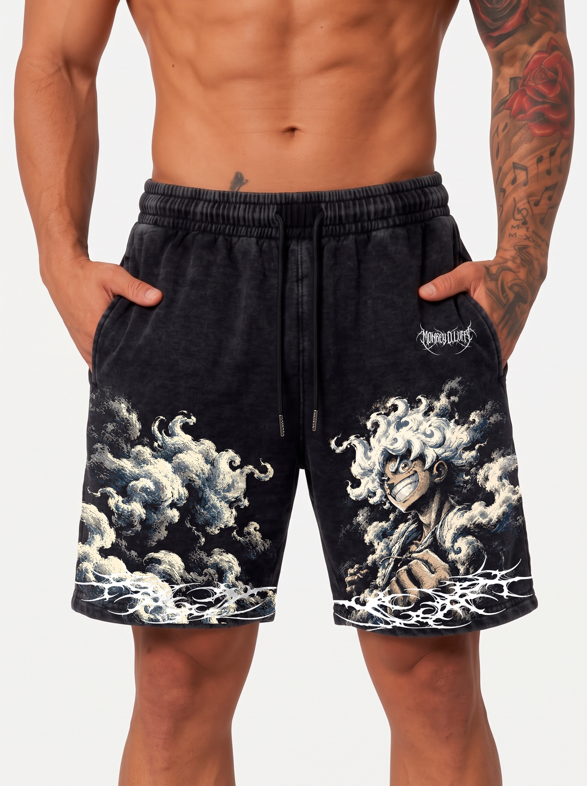 Short Oversize Acid Wash Luffy Black / Pre-venta