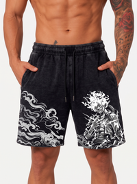 Short Oversize Acid Wash Luffy Black / Pre-venta