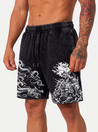 Short Oversize Acid Wash Luffy Black / Pre-venta
